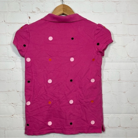 Gap Kids Polka Dot Polo Shirt Girls XL 12 Pink Embroidered - Picture 9 of 10